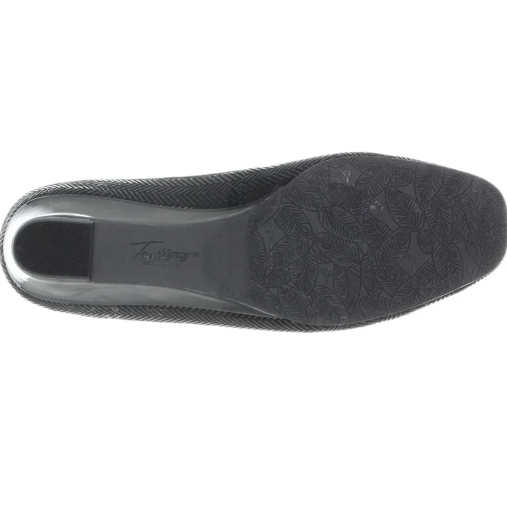 Trotters Shoe Lauren Wedge Slip On‎ Black Herringbone Womens 11 Medium New
